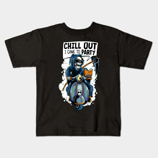 grim reaper - chill out I came to party Kids T-Shirt by daizzy